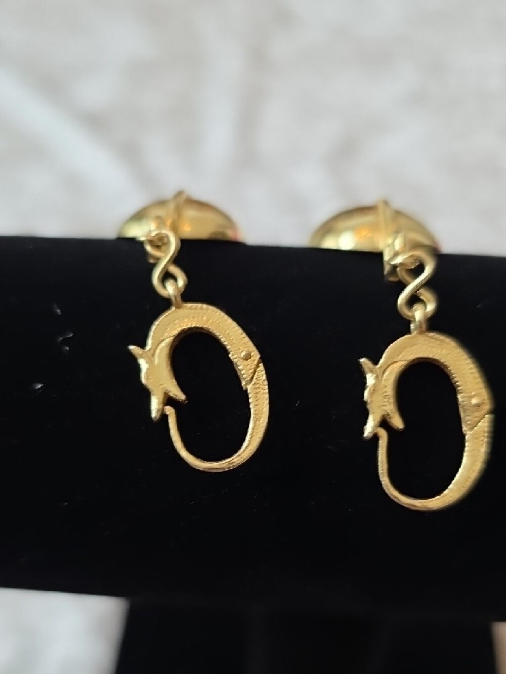 Retro 1970s Polished Gold Over Sterling Disc Drop Earrings - Picture 8 of 8